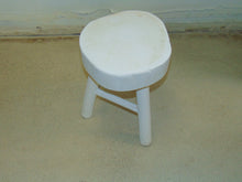 Load image into Gallery viewer, White Wood Accent Stool