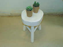 Load image into Gallery viewer, White Wood Accent Stool