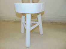 Load image into Gallery viewer, White Wood Accent Stool
