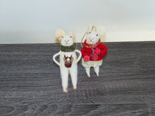 Load image into Gallery viewer, Wool Felt Mouse in Outfit Ornament