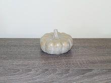 Load image into Gallery viewer, Small Cement Pumpkin w/ Gold Glitter