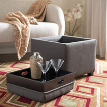 Load image into Gallery viewer, Fabric Storage Ottoman w/ Removable Tray