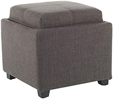 Load image into Gallery viewer, Fabric Storage Ottoman w/ Removable Tray
