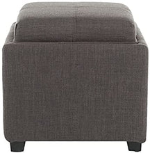 Load image into Gallery viewer, Fabric Storage Ottoman w/ Removable Tray