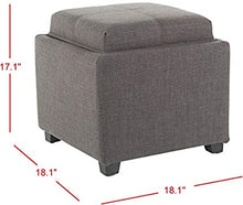 Load image into Gallery viewer, Fabric Storage Ottoman w/ Removable Tray