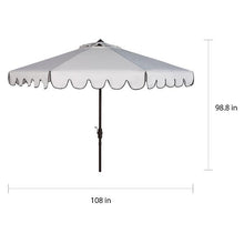 Load image into Gallery viewer, Venice Single-scallop 8.5-ft. Crank White/Black Outdoor Umbrella
