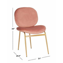 Load image into Gallery viewer, CLEARANCE Pink / Dusty Rose Gold Velvet Side Chair