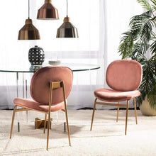 Load image into Gallery viewer, CLEARANCE Pink / Dusty Rose Gold Velvet Side Chair