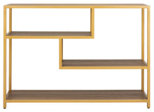 Load image into Gallery viewer, Reese Geometric Gold and Walnut Console/Sofa Table