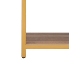 Load image into Gallery viewer, Reese Geometric Gold and Walnut Console/Sofa Table