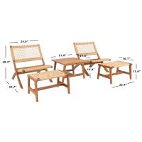 Casella Wood/Wicker Patio Chairs Living Set