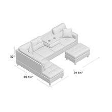 Load image into Gallery viewer, CLEARANCE Sciortino 97.2" Wide Dark Gray Linen Corner Sectional with Ottoman