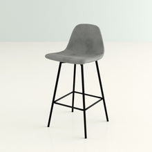 Load image into Gallery viewer, Gray Velvet Low Back Counter Height Bar Stool
