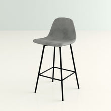 Load image into Gallery viewer, Gray Velvet Low Back Counter Height Bar Stool