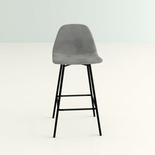 Load image into Gallery viewer, Gray Velvet Low Back Counter Height Bar Stool