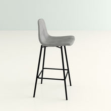 Load image into Gallery viewer, Gray Velvet Low Back Counter Height Bar Stool
