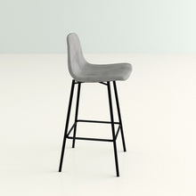 Load image into Gallery viewer, Gray Velvet Low Back Counter Height Bar Stool