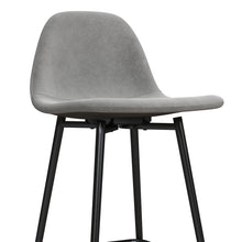 Load image into Gallery viewer, Gray Velvet Low Back Counter Height Bar Stool
