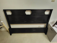 Load image into Gallery viewer, Distressed Black Wooden Full Size Bed Frame