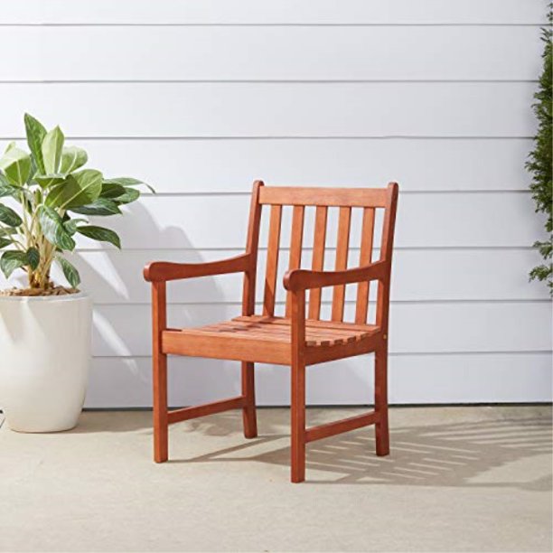 Vifah Eucalyptus Wood Outdoor Arm Chair