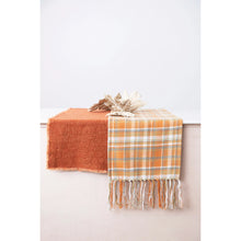 Load image into Gallery viewer, Orange Plaid Table Runner