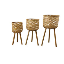 Load image into Gallery viewer, Woven Baskets with Wood Legs, 3 Sizes