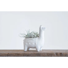 Load image into Gallery viewer, Ceramic White Llama Planter
