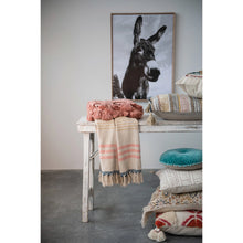 Load image into Gallery viewer, Striped Colorful Throw Blanket with Fringe