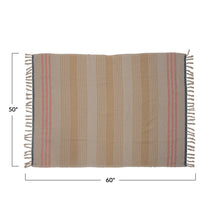Load image into Gallery viewer, Striped Colorful Throw Blanket with Fringe
