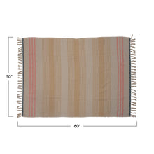 Load image into Gallery viewer, Striped Colorful Throw Blanket with Fringe