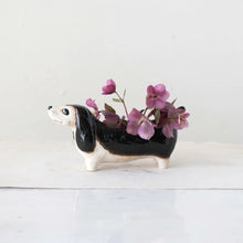Load image into Gallery viewer, Hand-Painted Stoneware Dog Planter