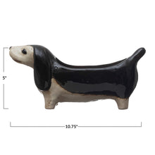 Load image into Gallery viewer, Hand-Painted Stoneware Dog Planter