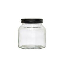 Load image into Gallery viewer, 20 oz. Glass Jar with Black Metal Lid