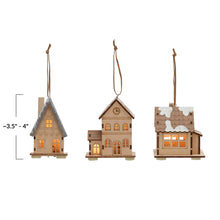 Load image into Gallery viewer, Laser Cut Cabin with LED Light Ornament