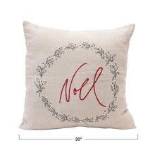 Load image into Gallery viewer, Noel Linen & Cotton Embroidered Pillow