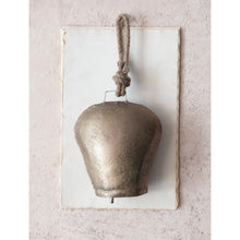 Load image into Gallery viewer, Metal Bell on Jute Rope, Antique Brass Finish