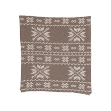 Load image into Gallery viewer, Brown and Cream Throw Blanket with Faire Isle Print
