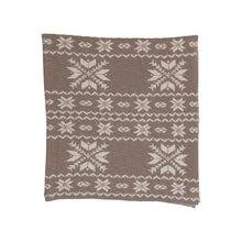 Load image into Gallery viewer, Brown and Cream Throw Blanket with Faire Isle Print