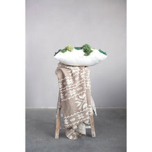 Load image into Gallery viewer, Brown and Cream Throw Blanket with Faire Isle Print