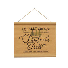 Load image into Gallery viewer, Rubberwood and Paper Scroll Wall Decor "Christmas Trees"