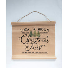 Load image into Gallery viewer, Rubberwood and Paper Scroll Wall Decor "Christmas Trees"