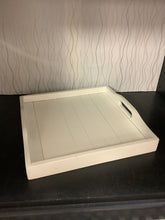 Load image into Gallery viewer, Square White Wooden Tray w/ Handles
