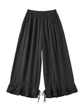 Load image into Gallery viewer, Wide Leg Cotton Pants W/Eyelet Embroidery
