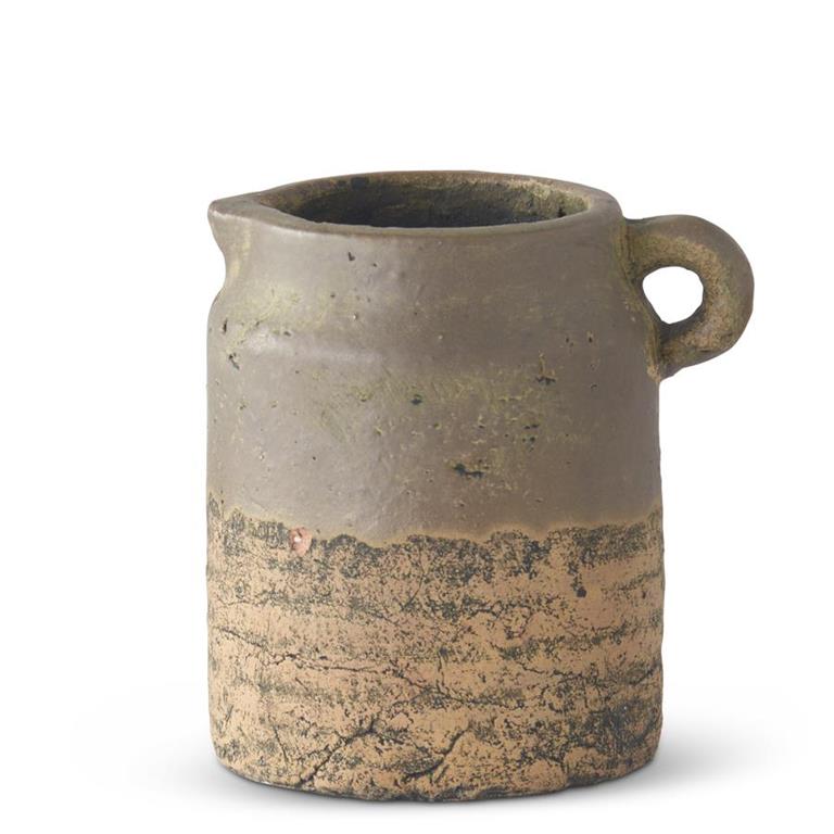 Ceramic Pot w/Gray Glazed Top