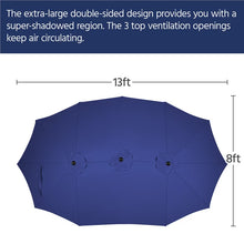 Load image into Gallery viewer, Renwick 13 FT Triple-Size Extra Large Patio Umbrella with Crank, Navy Blue
