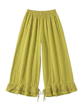 Load image into Gallery viewer, Wide Leg Cotton Pants W/Eyelet Embroidery
