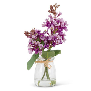 Purple Lilac in Glass Vase w/ Faux Water