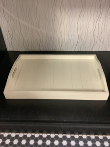 Rectangular White Wooden Tray