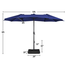 Load image into Gallery viewer, Renwick 13 FT Triple-Size Extra Large Patio Umbrella with Crank, Navy Blue
