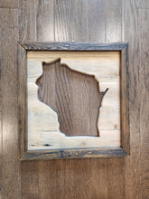 Load image into Gallery viewer, Handmade Wood Cutout of Wiscinsin Decor
